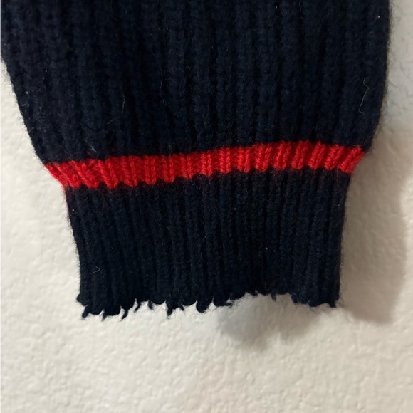 Zadig & Voltaire Zoe Wy, Navy turtleneck Sweater. Distressed edges. Wool/Yak. - Picture 10 of 16